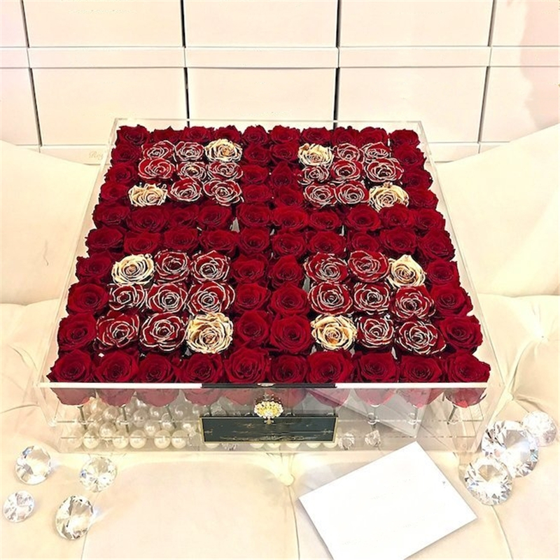 Boîte de roses en acrylique 100 trous