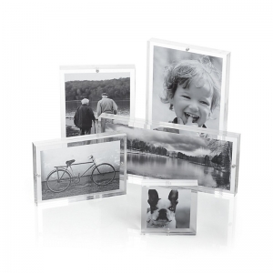 Cadre photo acrylique maganet transparent avec deux côtés 