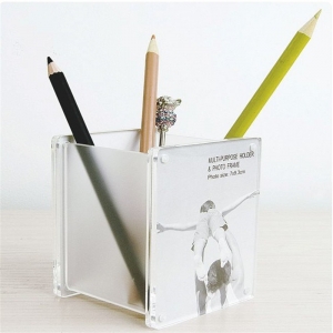 boîte à crayons acrylique multifonctions avec aimant 
