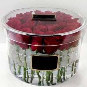 top vente de mariage décoration claire boîte de cadeau de fleur acrylique 