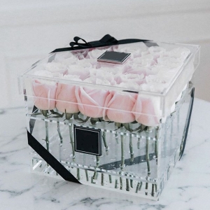 nouvelle luruxy élégante boîte de fleurs en acrylique 
