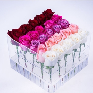 boîte cadeau acrylique personnalisée boîte à fleurs cube 