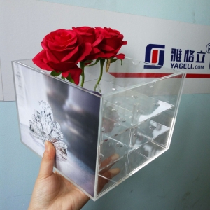 boîte-cadeau acrylique de fleur d'album de photo de fantaisie 