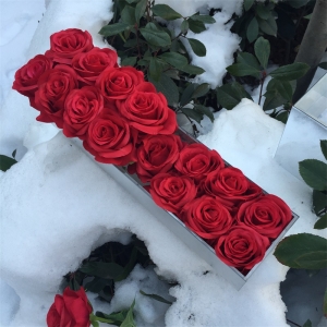 boîte mirrored roses éternelles imperméables pour boîte acrylique de 18 roses rectangle 