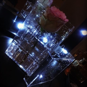 carré clair acrylique boîte de fleurs de mariage luruxy rose boîte 