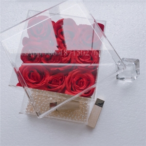 cadeau de fête des mères acrylique 9 roses boîte avec tiroir cadeau 