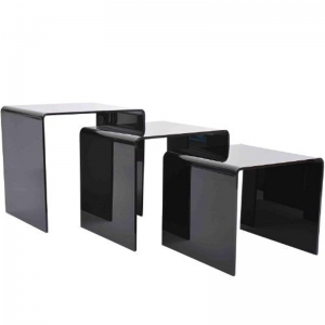 table basse noire acrylique personnalisée 