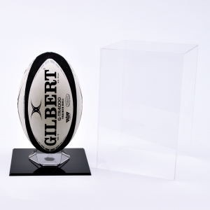 vitrine de rugby acrylique de luxe avec base noire 