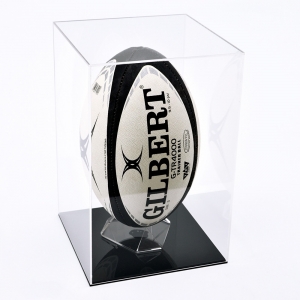 vitrine de rugby acrylique de luxe avec base noire 