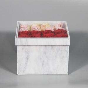 nouvelle arrivée marbre acrylique boîte de fleurs 