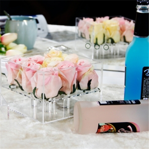 China manufacture offre écologique rose boîte acrylique pour l'événement de mariage 