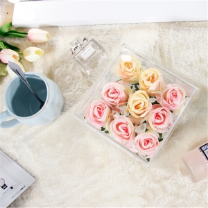 China manufacture offre écologique rose boîte acrylique pour l'événement de mariage 