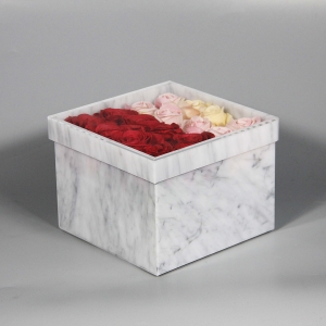 yageli vente chaude personnalisée en marbre acrylique boîte à fleurs rose boîte 