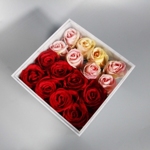 yageli vente chaude personnalisée en marbre acrylique boîte à fleurs rose boîte 