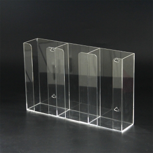 Porte-gants transparent 3 côtés en acrylique 