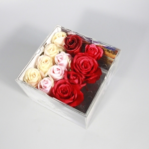 Cadre photo en acrylique transparent Boîte rose 