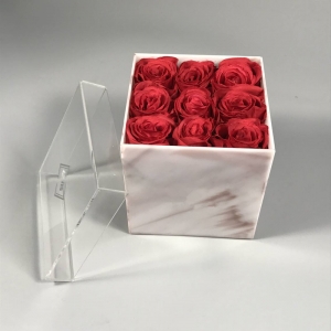 Coffret cadeau fleur en acrylique fait main en marbre 