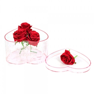 boîte d'emballage en forme de fleur acrylique en forme de coeur