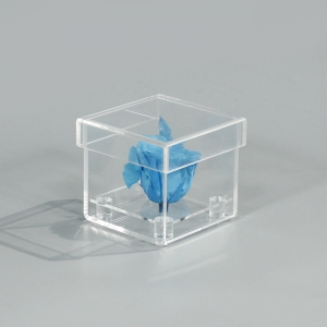Présentoir de fleurs acrylique transparent carré