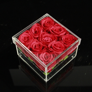 boîtes à fleurs en acrylique en gros chealr boîte à fleurs avec des trous 