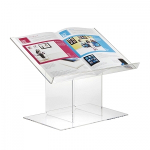 lutrin de bureau portable en acrylique transparent pour les présentations sur table 
