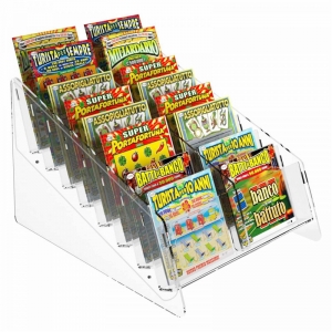Présentoir de cartes à gratter en acrylique transparent à 8 niveaux 