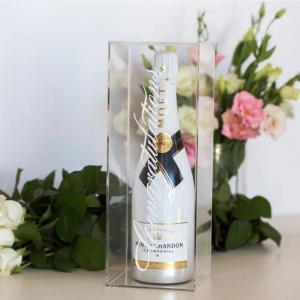 2019 caisse de vin en plexiglas transparent marbre acrylique unique boîte de champagne 
