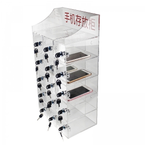 15 emplacements transparents acryliques transparents de téléphone boîte de rangement de téléphone vitrine en plexiglas avec serrure 