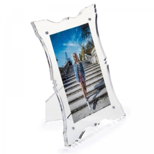 Cadre photo magnétique acrylique bordure ornée 4x6 pour dessus de table 