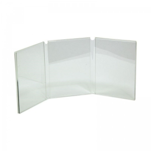 5x7 transparent plexiglas signe diplay stand acrylique transparent triple signe titulaire 