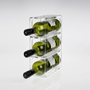 usine directement vente acrylique support de bouteille de vin empilable 