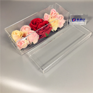 Vente en gros coffrets cadeaux en lucite acrylique rose 