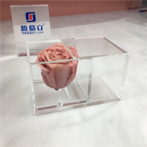 Vente en gros mini boîte à fleurs acrylique transparente pour rose 