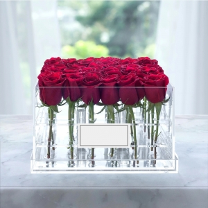 gros 36 trous rose acrylique fleur boîte 
