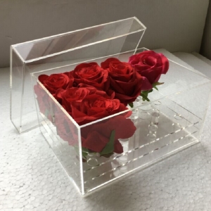 coffret cadeau de fleurs en acrylique de luxe pour noël 