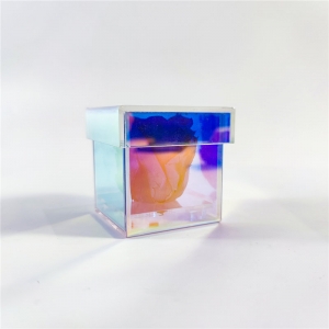 boîte à fleurs acrylique transparente personnalisée à 6 roses avec tiroir 