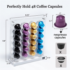 vente en gros acrylique clair capsule de café nespresso k porte-gobelet
 