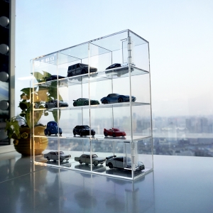 YAGELI vitrines de voiture en acrylique en gros mini vitrine de figurines
 