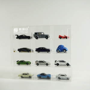 Vitrines de voiture en acrylique de bureau plexiglas mini jouet figurine boîte
 
