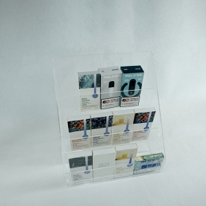 support de support de présentoir de cigarette électronique en acrylique transparent à 3 niveaux personnalisé
 