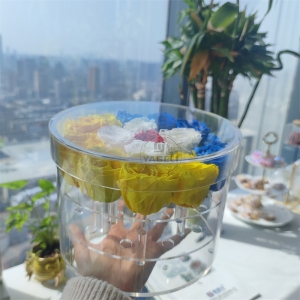 Chine fournisseur clair boîte à fleurs rose acrylique pour la vente en gros 