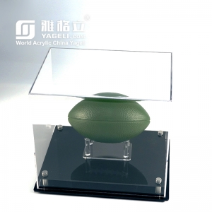 Vente en gros mini vitrine de basket-ball de football en acrylique transparent
 
