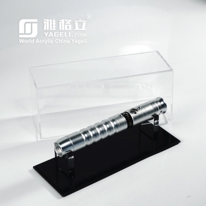 boîte de présentoir d'épée de sabre laser acrylique clair personnalisé
 
