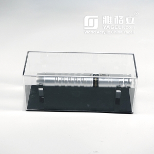 vente en gros présentoir de sabre laser en acrylique transparent avec base noire
 