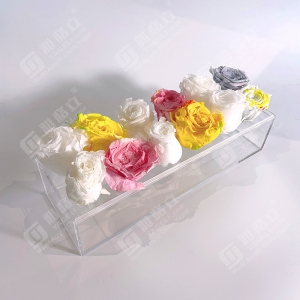 Pièce maîtresse florale rectangulaire en acrylique pour vase à fleurs 