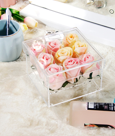 Boîte à fleurs en acrylique