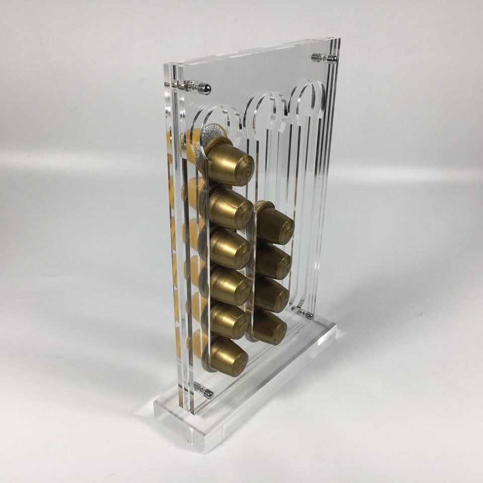 2 Boîtes De Rangement Acrylique Pour Capsules Café - 8 Tiroirs Transparents, Compatible Nespresso, VertuoLine, K-Cup, 24,7x17,6x6,6 Cm