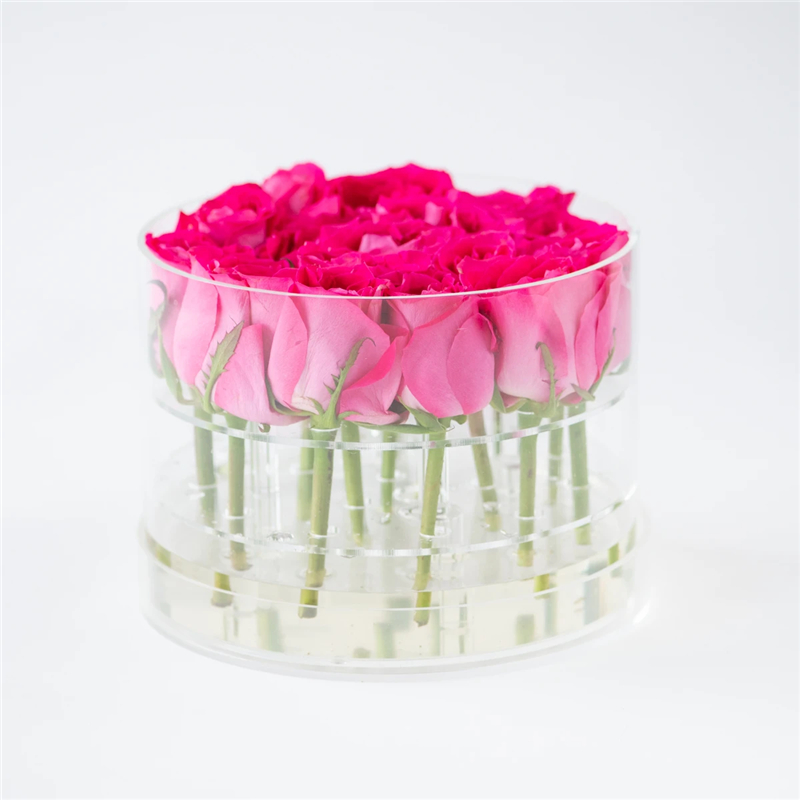 round acrylic rose case