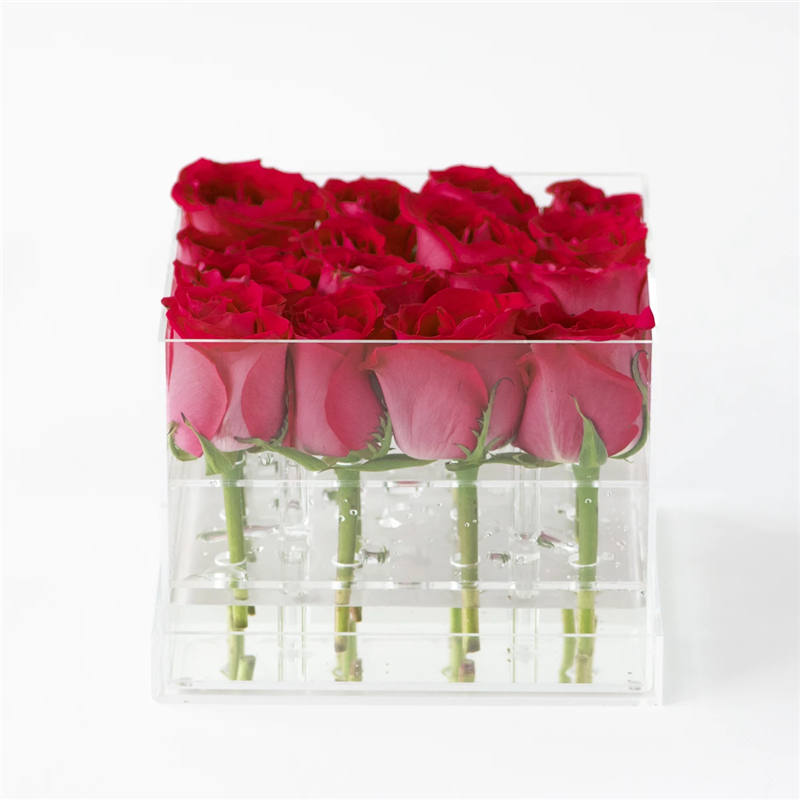 square acrylic flower box
