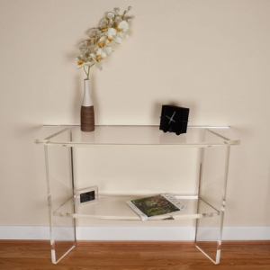 Table de console acrylique transparente 15mm moderne pour décoration de maison 